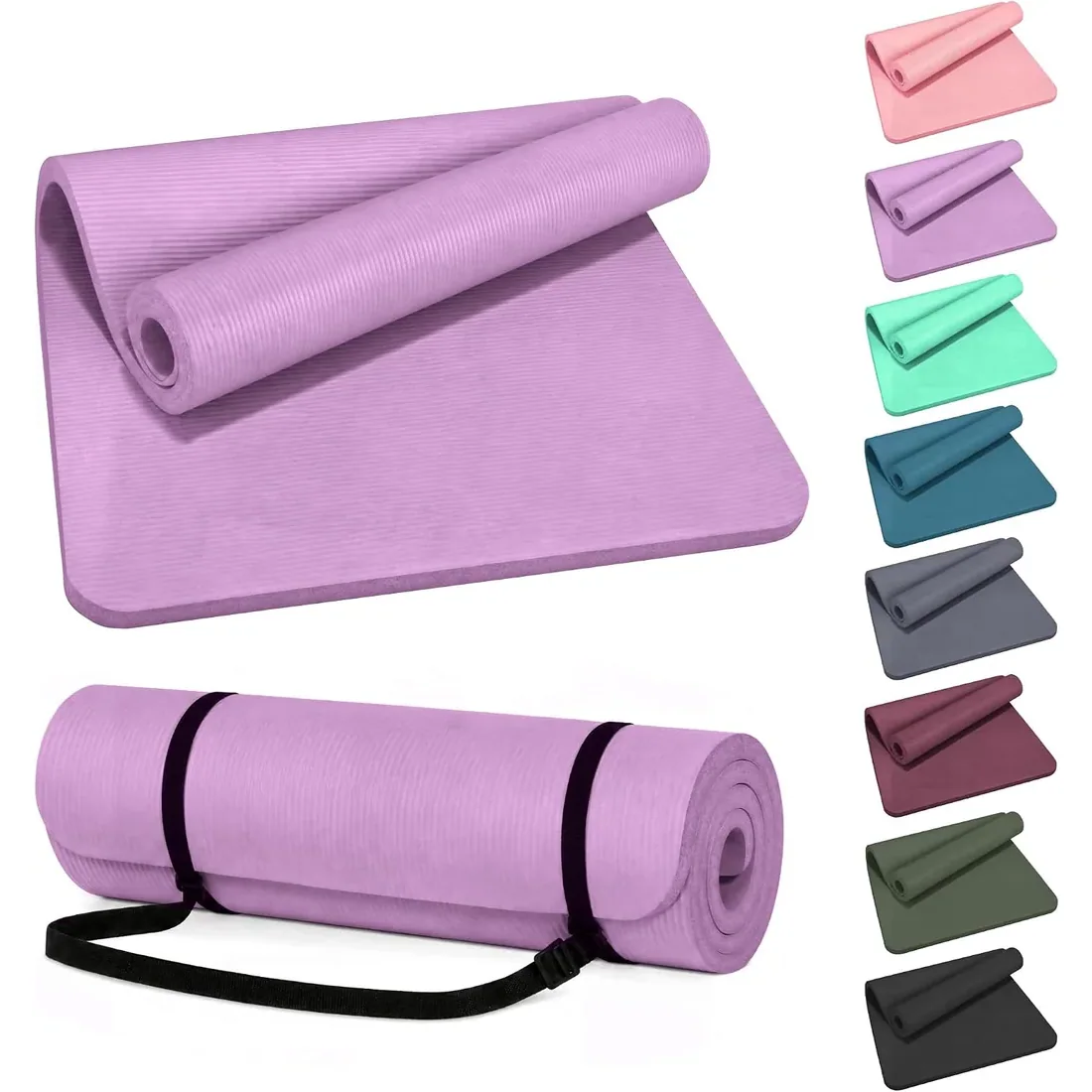 HULKFIT Thick Yoga Mat with Strap