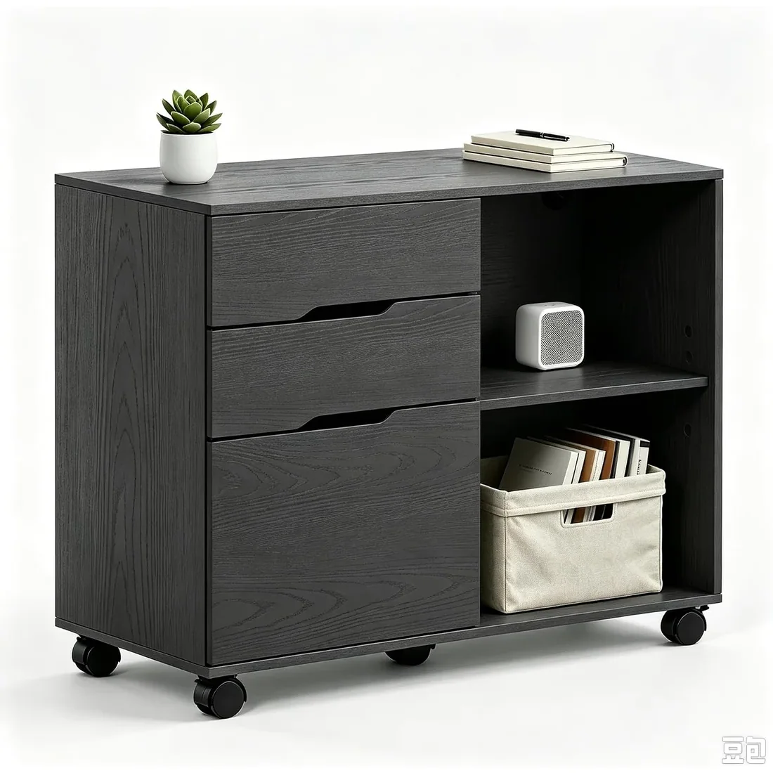 HULKFIT 3-Drawer Rolling Filing Cabinet