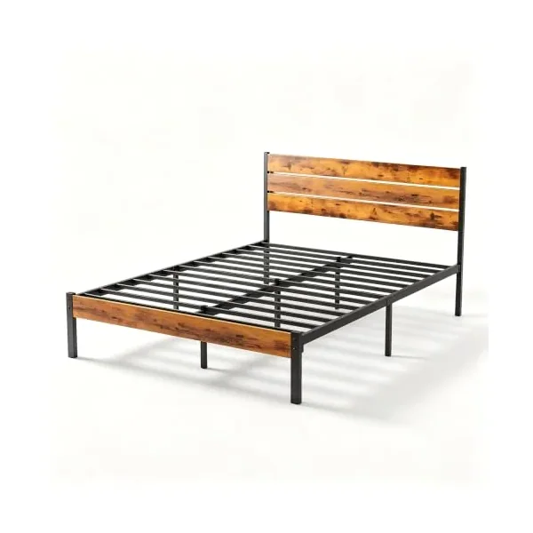 HULKFIT 14 Inch Platform Bed Frame with Headboard