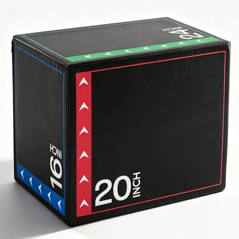 HULKFIT 3-in-1 Foam Plyo Box, 16" x 20" x 24" · Black/Color