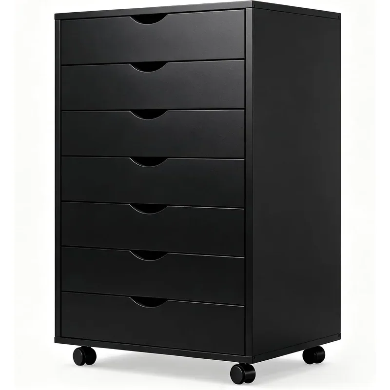 HULKFIT Drawer Storage Cabinet on Casters, 7 Drawers · Black