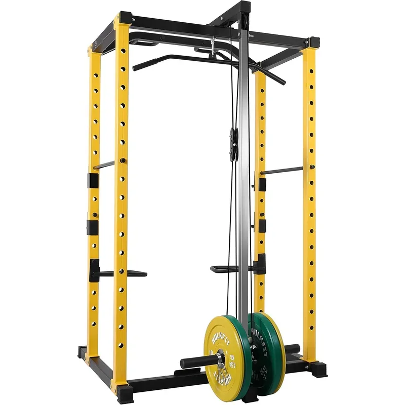 HULKFIT 1000 lb Adjustable Power Cage, Yellow